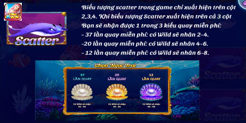 Biểu tượng Scatter mang đến cơ hội nhận vòng quay miễn phí
