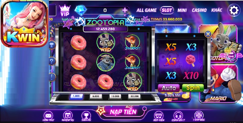 Zootopia Kwin là tựa game slots ấn tượng
