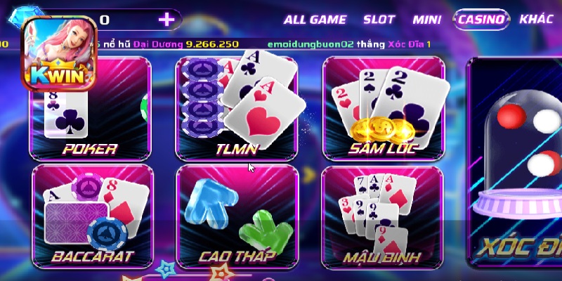 Game bài sống động, nhiều trò hay