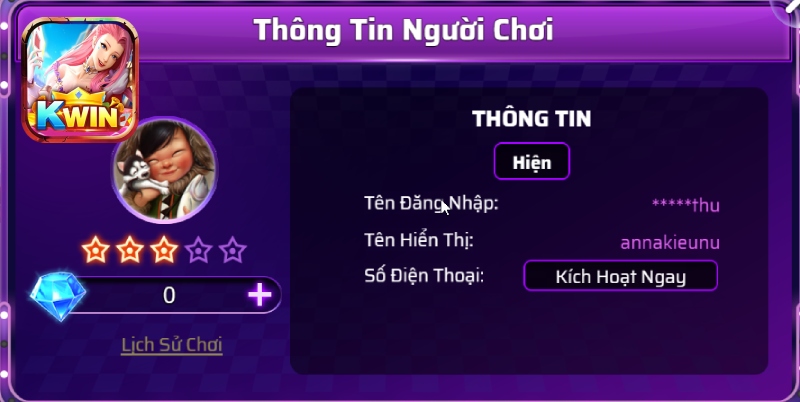 Kích hoạt số điện thoại và nạp tiền nếu muốn chơi thắng tiền thật